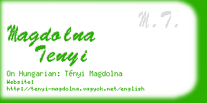 magdolna tenyi business card